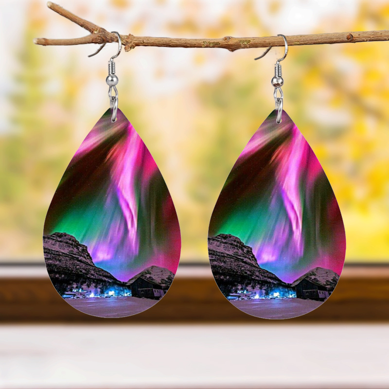 Women's Aurora Double-Sided Teardrop Dangle Earrings